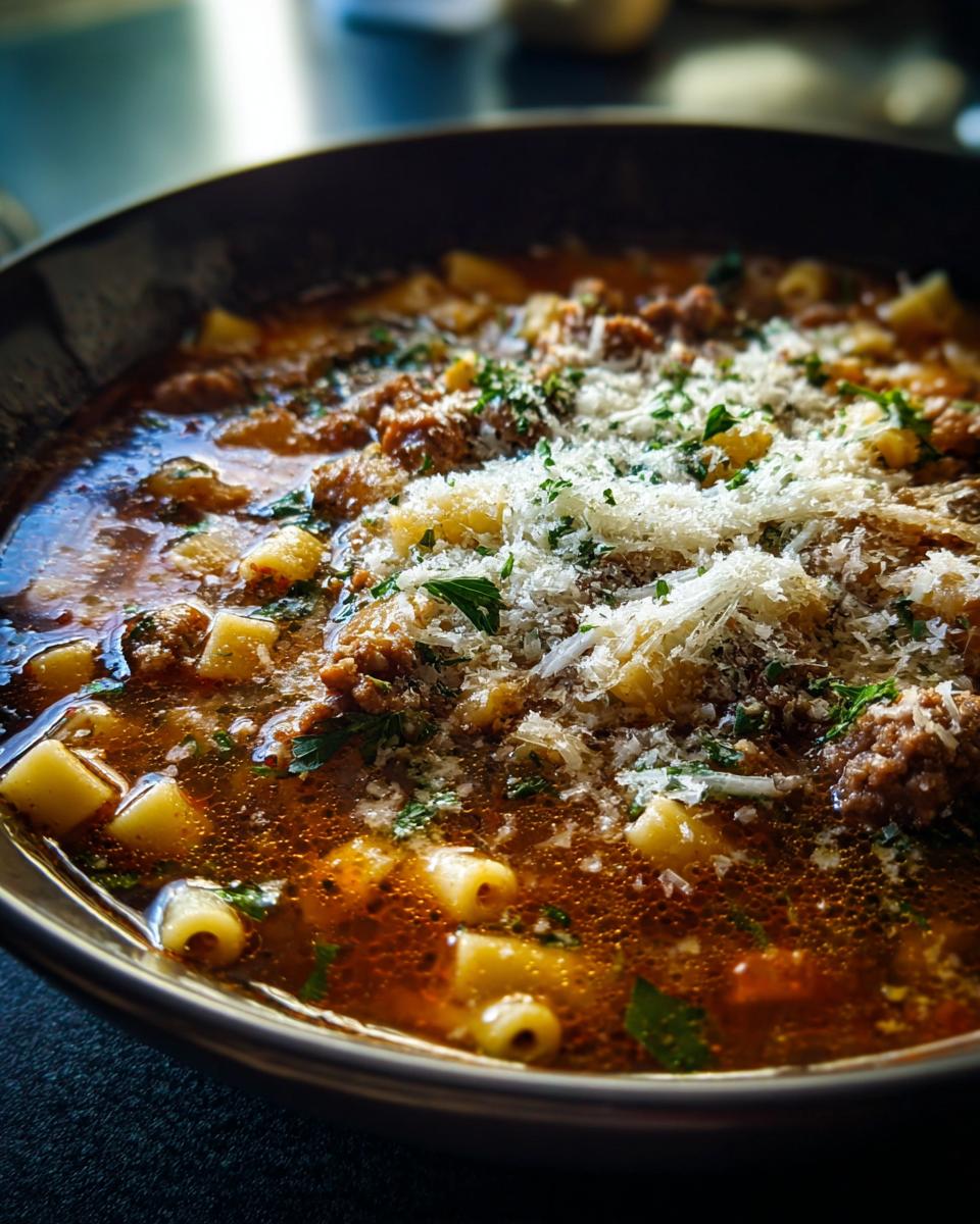 Cozy Italian Sausage Soup with Ditalini Pasta for Christmas, Thanksgiving - detail 4