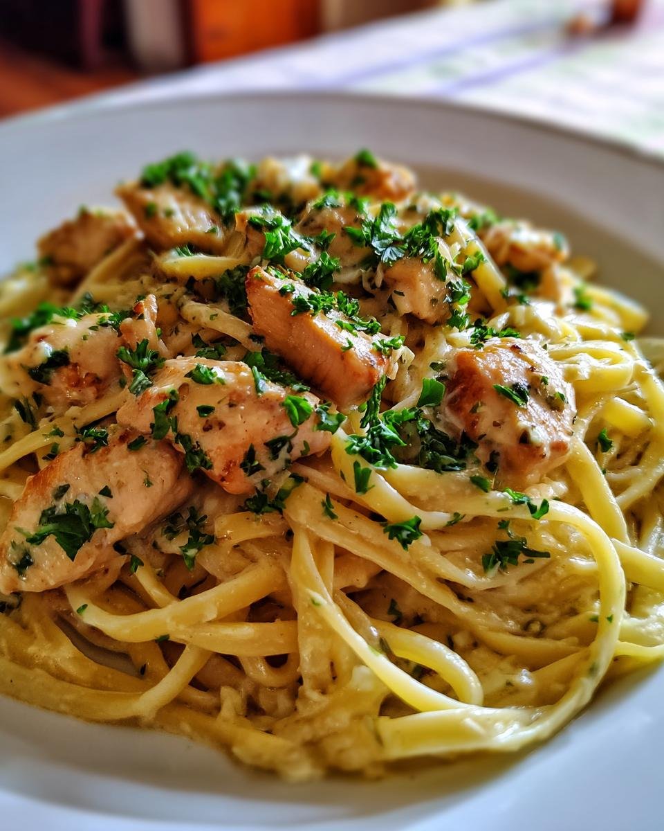 Creamy Garlic Butter Chicken Linguine in Alfredo Sauce - detail 3