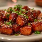 Honey Garlic Glazed Salmon Bites for Christmas
