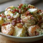 Potato Salad with Shrimp, Hard-Boiled Eggs, and Bacon