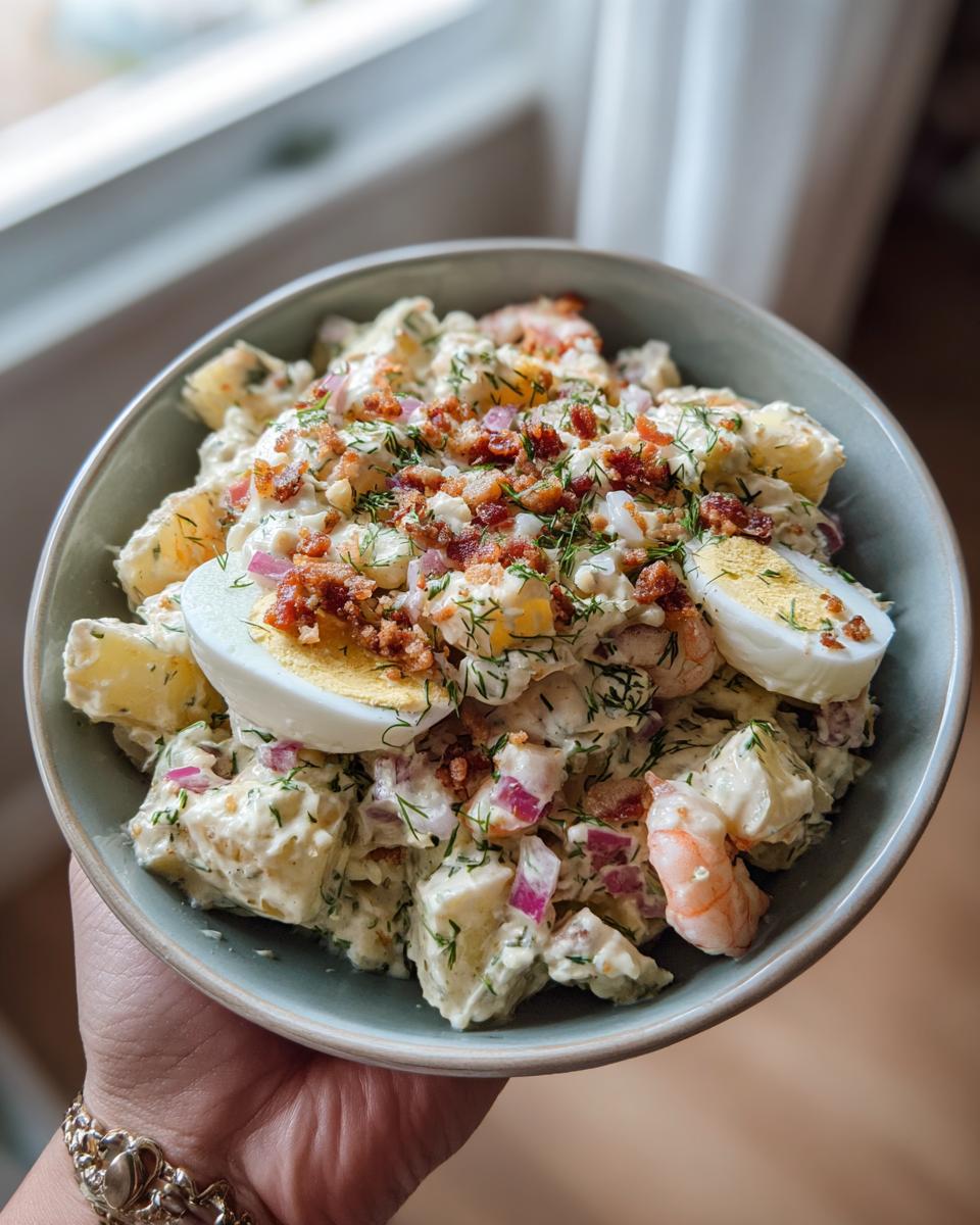 Potato Salad with Shrimp, Hard-Boiled Eggs, and Bacon - detail 3