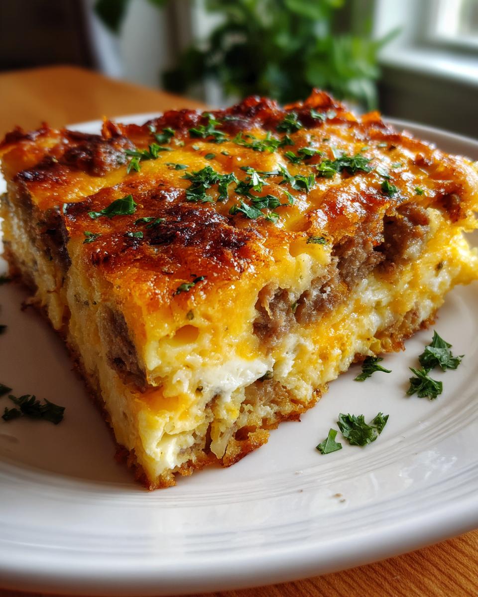 Sausage, Egg, and Cream Cheese Hashbrown Casserole - detail 1
