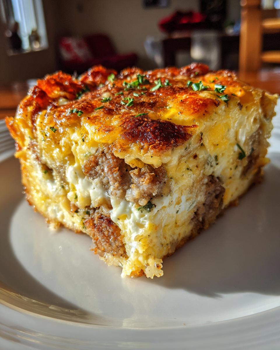 Sausage, Egg, and Cream Cheese Hashbrown Casserole - detail 2