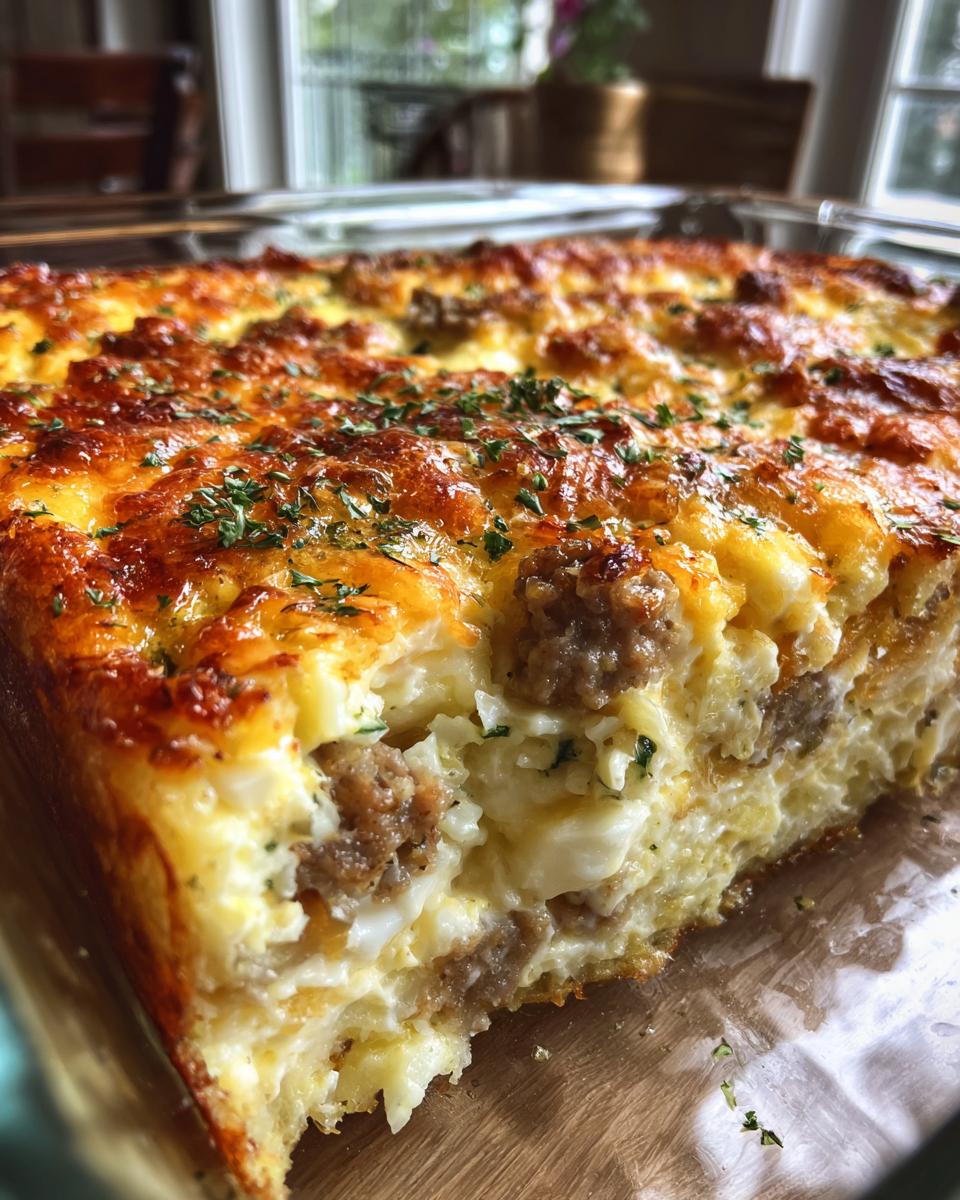Sausage, Egg, and Cream Cheese Hashbrown Casserole - detail 3