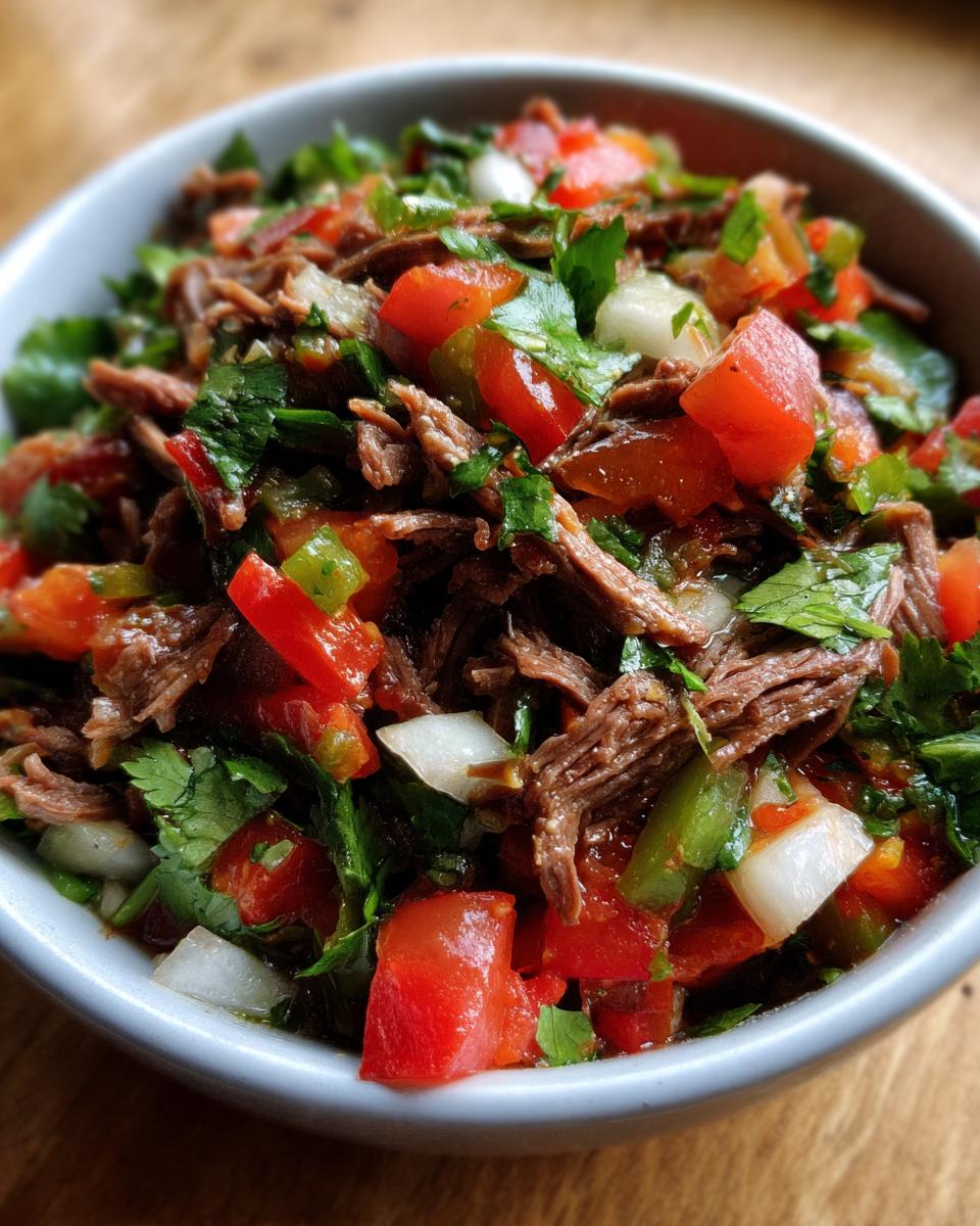 Sinaloa-Style Shredded Beef Salad (Salpicón) - detail 3